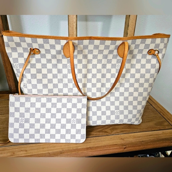 Louis Vuitton Damier Azur neverfull GM w/ pouchette - Picture 1 of 15